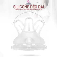 Set 2 núm ti cổ rộng Kichilachi siêu mềm chống sặc chống đầy hơi cho bé trên 8 tháng