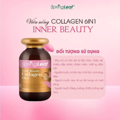 Viên uống Collagen trẻ hóa làn da Collagen 6 in 1 Inner Beauty Spring Leaf giúp đẹp da, trắng da giảm thâm nám 180 viên