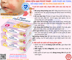 Váng Sữa Gạo Picot Pháp Dành Cho Bé Dị Ứng Đạm Bò VỊ MƠ– Váng Sữa Gạo Picot Pháp Tăng Cân An Toàn Không Đạm Bò, Không Lactose Hương Vani Chuối Táo Dành Cho Bé Sơ Sinh Táo Bón Dị Ứng Sữa Bò Chính Hãng Giá Rẻ