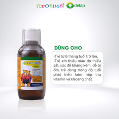 Siro Kẽm Sắt Song Hành FITOBIMBI FERRO C Bổ Sung Sắt, Kẽm Hữu Cơ Cho Bé Từ 6 Tháng Chai 200ml