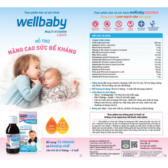 Siro Vitamin Và Khoáng Chất Tổng Hợp Cho Trẻ Wellbaby Multi-Vitamin Liquid Vitabiotics Anh Quốc 150ml