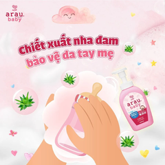 Nước rửa bình sữa Arau Baby Nhật Bản chiết xuất từ thảo mộc dạng bọt an toàn cho bé chai 500ml