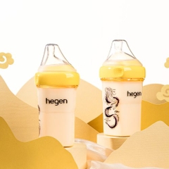 Bình sữa Hegen Dragon 240ml núm ti size M từ 3 – 6 tháng PPSU (Rồng Vàng)