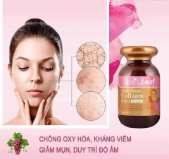 Viên uống Collagen trẻ hóa làn da Collagen 6 in 1 Inner Beauty Spring Leaf giúp đẹp da, trắng da giảm thâm nám 180 viên