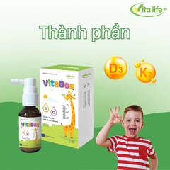 Vitabon D3K2DHA Dạng Xịt Bổ Sung Vitamin D3 K2 DHA Cho Trẻ Từ 0 Tháng Tuổi 2025 – Vitabon D3K2DHA Tăng Cường Hấp Thu Canxi Hỗ Trợ Xương Chắc Khỏe Phát Triển Chiều Cao An Toàn Không Lactose Chính Hãng Giá Rẻ Cho Bé Sơ Sinh