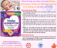 Sữa Bột Similac Alimentum Cho Bé Dị Ứng Đạm Bò Nội Địa Mỹ 0-12M 343gr