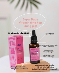 [Date T1.25] Vitamin tổng hợp 16 loại vitamin Super Baby Anh Quốc cho bé 0m+