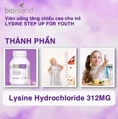 Tăng Chiều Cao Cho Trẻ Từ 6 Tuổi Trở Lên Bioisland Lysine Step Up For Youth 60 Viên Úc – Cao Lớn Vượt Trội, Xương Chắc Khỏe