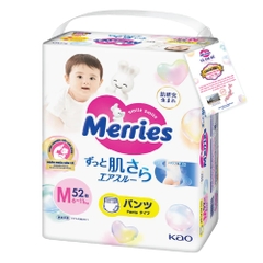 Tã Quần Merries Size M Cho Bé Từ 6-11kg (52 Miếng) 2026 – Tã Merries Nhật Bản Siêu Mềm Thoáng Khí Hấp Thụ Tốt Không Gây Hăm Da Hỗ Trợ Bé Thoải Mái Ngủ Ngon Chính Hãng Giá Rẻ