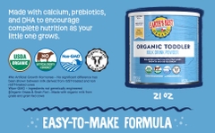 Sữa Earth's Best Organic Toddler 21 oz - Giải Pháp Dinh Dưỡng Hữu Cơ Cho Trẻ Từ 12 Tháng Tuổi