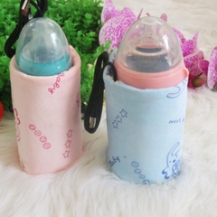 Túi Ủ Bình Sữa Vải Nhung Có Cáp Sạc