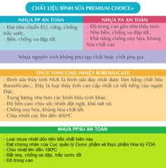Bình sữa NUK Premium Choice+ Nhựa PP cNúm ti dẹt chỉnh nha S1-M