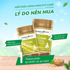 Mầm đậu nành Super Lecithin Healthy Care 100 viên điều hòa nội tiết cải thiện sức khỏe sinh lý nữ