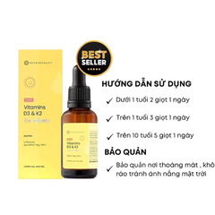Vitamin D3K2 MK7 Nutrivitality tăng đề kháng cho bé từ sơ sinh của Anh Quốc 30ml