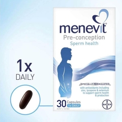 Viên Uống Hỗ Trợ Điều Trị Vô Sinh, Tinh Trùng Yếu Cho Nam Giới Menevit Hộp 30 viên (Úc)