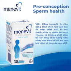 Viên Uống Hỗ Trợ Điều Trị Vô Sinh, Tinh Trùng Yếu Cho Nam Giới Menevit Hộp 30 viên (Úc)
