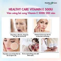 [Date T3.25] Viên uống Vitamin E Healthy Care sáng đẹp da ngừa lão hóa  500IU Của ÚC