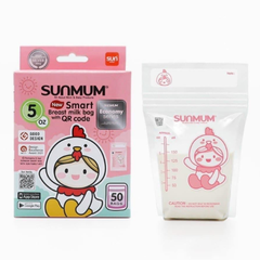 Túi trữ sữa Sunmum 150ml khóa zipper 3 lớp, bảo quản lâu, hàng chính hãng Thái Lan hộp 50 túi