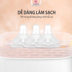 Set 2 núm ti cổ rộng Kichilachi siêu mềm chống sặc chống đầy hơi cho bé trên 8 tháng