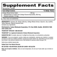 Viên uống bổ não Trunature Ginkgo Biloba 340 viên Mỹ hỗ trợ tuần hoàn máu não