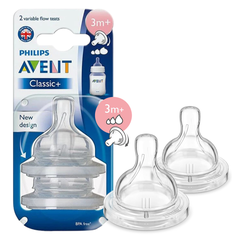 Set 2 núm ti Philips Avent chống đầy hơi SCF 635.27 cho bé từ 3 tháng