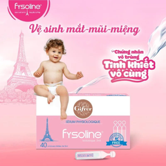 🌸 Nước muối sinh lý Fysoline màu hồng 40 ống x 5ml – Làm sạch mắt, mũi, miệng an toàn cho bé sơ sinh