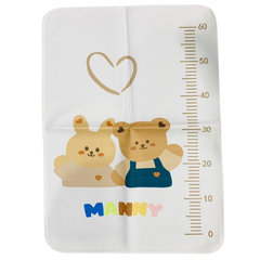 Tấm Lót Chống Thấm Cao Cấp 100% Cotton Organic Manny, 4 Lớp, Bề Mặt Siêu Thấm Hút, Mềm Mại, Thoáng 50*70cm (Có đo chiều cao)