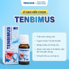Men Vi Sinh 10 Chủng Tenbimus Bổ Sung Lợi Khuẩn Hỗ Trợ Hạn Chế Rối Loạn Tiêu Hóa Tăng Cường Sức Khỏe 2026 – Men Vi Sinh Tenbimus 10ml Nhập Khẩu Châu Âu Hỗ Trợ Cân Bằng Hệ Vi Sinh Đường Ruột Giảm Tiêu Chảy Táo Bón Nôn Trớ Khóc Dạ Đề Cho Trẻ Sơ Sinh Từ 0 Tháng An Toàn Không Đường Không Chất Bảo Quản Chính Hãng Giá Rẻ