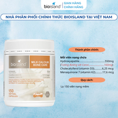 Viên Nang Canxi Sữa Hữu Cơ Bio Island Úc: Giải Pháp Xương Răng Chắc Khỏe Cho Cả Gia Đình