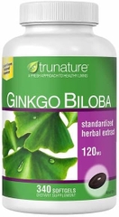 Viên Uống Bổ Não TruNature Ginkgo Biloba 340 Softgels 2026 – Viên Uống TruNature Ginkgo Biloba 120mg Bổ Sung Chiết Xuất Lá Bạch Quả Tăng Cường Trí Nhớ Tập Trung Tuần Hoàn Máu Não Giảm Mệt Mỏi Chóng Mặt Ù Tai An Toàn Không GMO Không Gluten Chính Hãng Mỹ Costco Giá Rẻ
