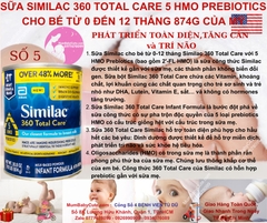 Sữa bột Similac 360 Total Care 5 HMO Prebiotics cho bé từ 0-12 tháng 874g