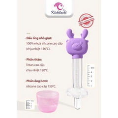 Bộ dụng cụ hình hươu cho bé uống thuốc chống sặc có đầu silicon mềm Kichilachi (Tặng kèm hộp đựng)