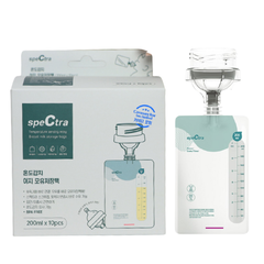 Túi Trữ Sữa Cảm Biến Nhiệt Nắp Vặn Có Cổ Nối Spectra 200ml (10 Túi/Hộp)
