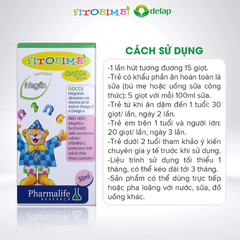 Siro Hỗ Trợ Phát Triển Não Bộ, Tốt Cho Mắt FITOBIMBI OMEGA JUNIOR, Omega Thực Vật Chai 30ml