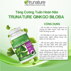 Viên uống bổ não Trunature Ginkgo Biloba 340 viên Mỹ hỗ trợ tuần hoàn máu não