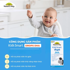 Dung dịch DHA Drops Nature's Way Kids Smart Drops DHA Dạng Giọt Giúp Tăng IQ, Phát Triển Não Bộ Cho Bé 20ml