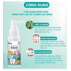 Xịt chống sâu răng Kichilachi Kikid cho bé từ 1 tuổi làm sạch khoang miệng vị dâu