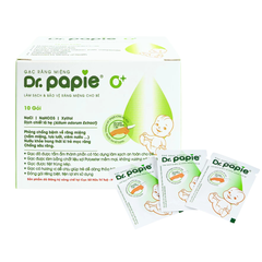 Gạc răng miệng rơ lưỡi Dr.Papie làm sạch và bảo vệ răng miệng cho bé (10 gói)