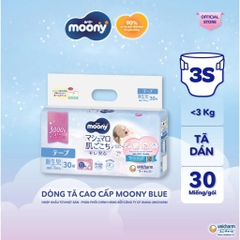 Tã Dán Moony Cho Trẻ Sinh Non Dưới 3kg 30 Miếng – Tã Siêu Mỏng, Thấm Hút 12h, Chống Hăm, Da Nhạy Cảm, Nhập Khẩu Nhật Bản