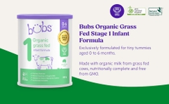Sữa Bubs Organic Số 1 Grass Fed Infant Formula 800g Cho Trẻ Sơ Sinh Từ 0 Đến 6 Tháng Tuổi 2026