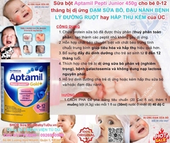 Sữa Aptamil Pepti Junior Gold+ Úc 450g - Giải Pháp Tối Ưu Cho Trẻ Dị Ứng Đạm Sữa Bò
