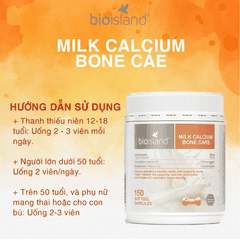 Canxi Sữa Hữu Cơ BioIsland Milk Calcium Bone Care Hỗ Trợ Xương Khớp (Hộp 150 viên)