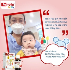 Sắt Ferrolip baby dạng siro cho bé vị đào thơm ngon lọ 30 mL