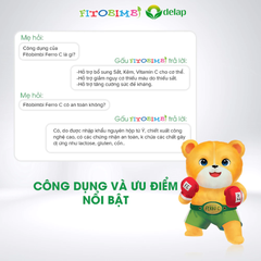 Siro Kẽm Sắt Song Hành FITOBIMBI FERRO C Bổ Sung Sắt, Kẽm Hữu Cơ Cho Bé Từ 6 Tháng Chai 200ml
