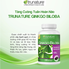 Viên uống bổ não Trunature Ginkgo Biloba 340 viên Mỹ hỗ trợ tuần hoàn máu não