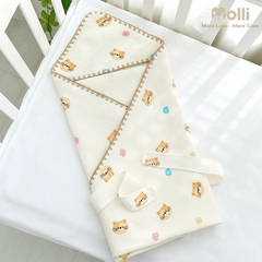 Ủ choàng có đai Muslin 3 lớp chính hãng Molli cao cấp