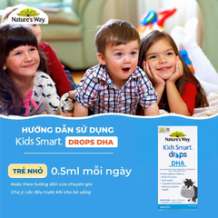 Dung dịch DHA Drops Nature's Way Kids Smart Drops DHA Dạng Giọt Giúp Tăng IQ, Phát Triển Não Bộ Cho Bé 20ml