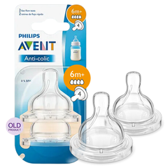 Set 2 núm ti Philips Avent chống đầy hơi SCF 634.27 cho bé từ 6 tháng