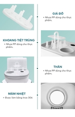 Máy hâm sữa, tiệt trùng và sấy khô đa năng Moaz BéBé MB-005
