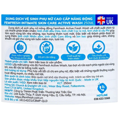 Dung Dịch Vệ Sinh Phụ Nữ Năng Động Femfresh Active Wash 250ml